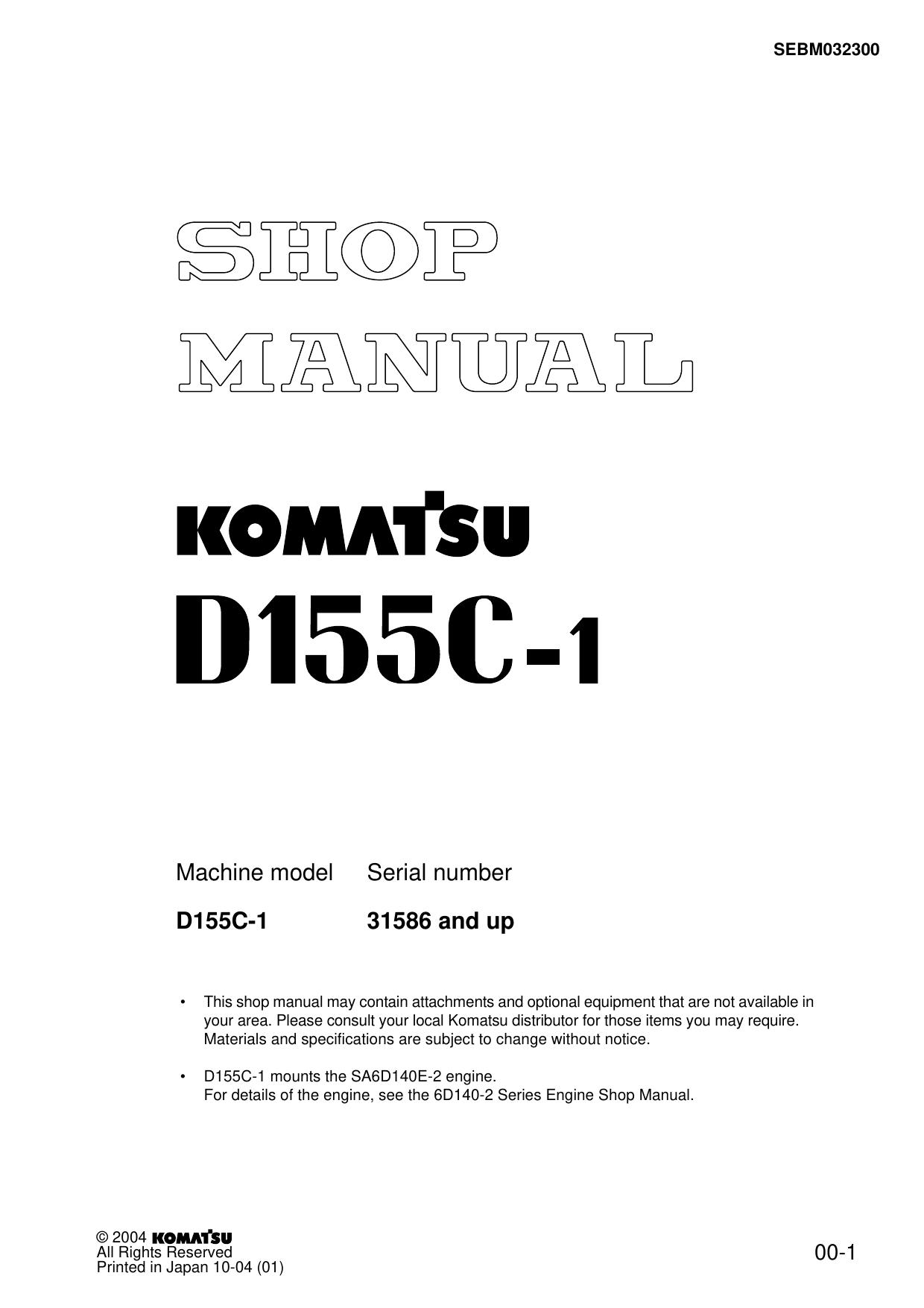 D155C-1 Shop Manual